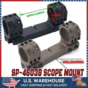 6 MIL 20.6MOA Scope Rings 1.54 inch for 1913 Picatinny Rails, AR15, M4 one Piece Scope 34mm Mount, Desert Black Color,US Stock